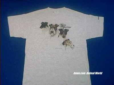 fox terrier t shirt ash