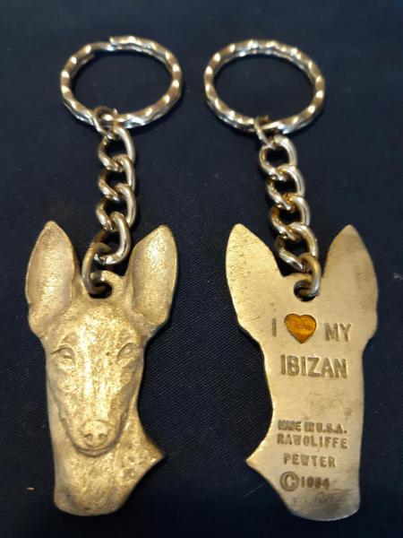 Ibizan Hound Keychain Rawcliffe Pewter