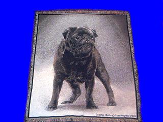 black pug throw blanket