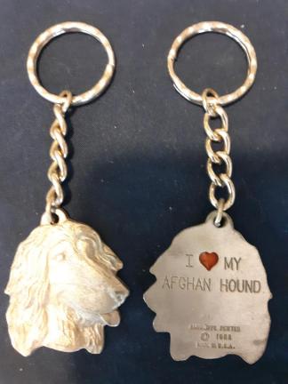 afghan hound-keychain pewter rawcliffe