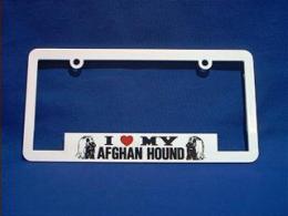 afghan hound license frame