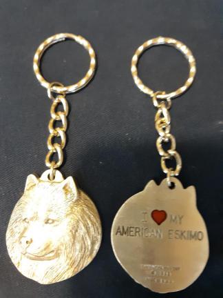 American Eskimo Keychain Pewter