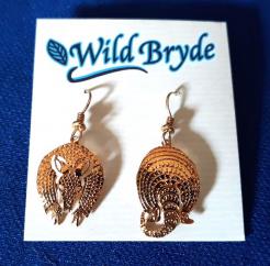 Armadillo Earrings Gold French Curve