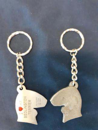 Bedlington Terrier Keychain Pewter