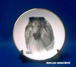 collie plate porcelain