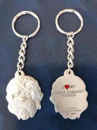 Dandie Dinmont Keychain Pewter