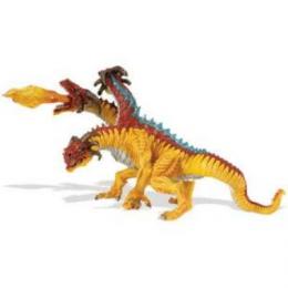 fire dragon toy miniature three headed