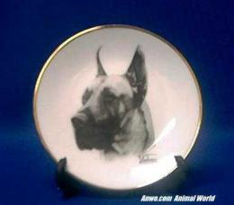 great dane plate porcelain