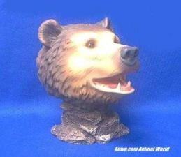 grizzly bear head figurine