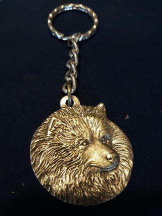 Keeshond Keychain Rawcliffe Pewter