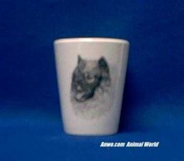 keeshond shot glass