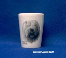 old english sheepdog shot glass 