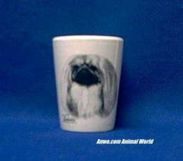 pekingese shot glass