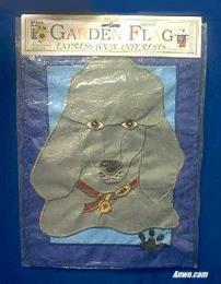 silver poodle flag garden size