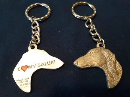 Saluki Keychain Pewter Rawcliffe