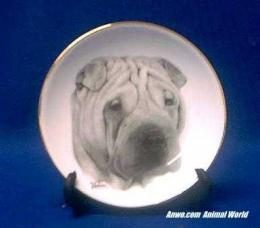 shar pei plate porcelain