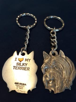 Silky Terrier Keychain Rawcliffe Pewter