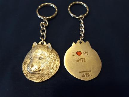 American Eskimo Spitz Keychain Pewter