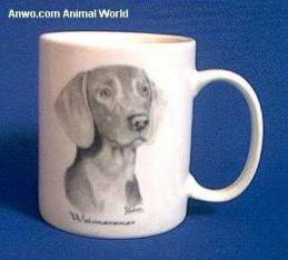 weimaraner mug porcelain face