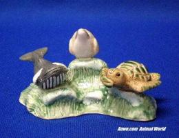 whale dolphin turtle figurine see hear speak no