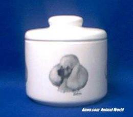 white poodle jar porcelain