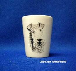 wire hair fox terrier shot glass