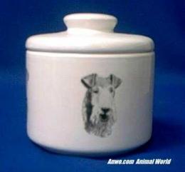 wirehair fox terrier jar porcelain