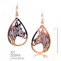 zebra earrings gold french curve